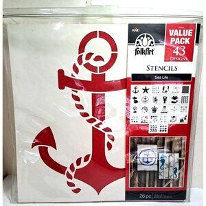 Folk Art Stencils Sea Life Value Pack 26 Pieces 43 Designs